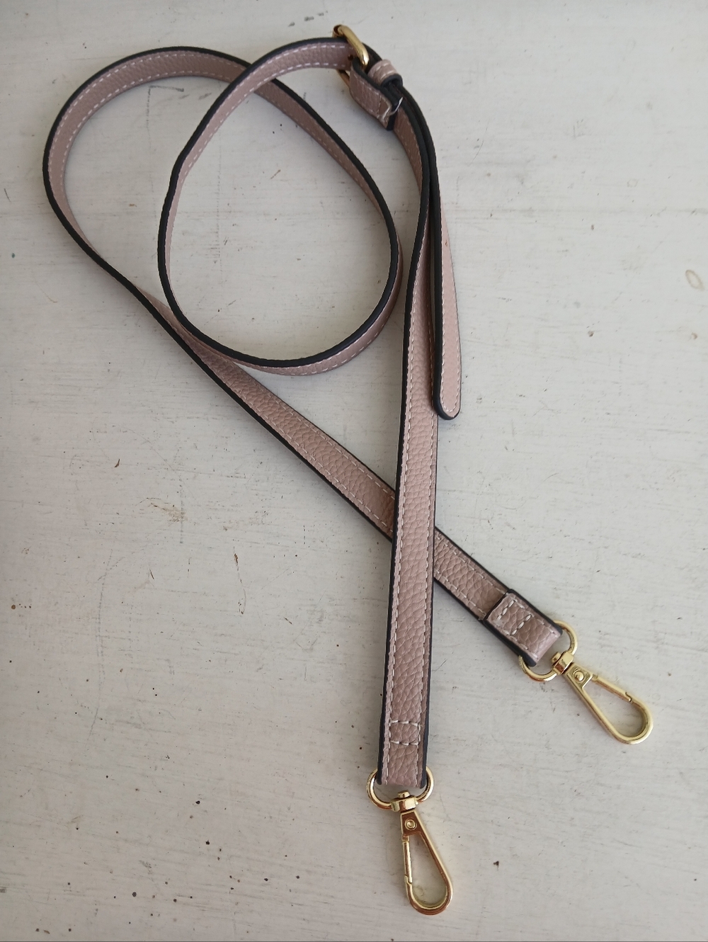 Adjustable Crossbody Strap in Blush Pink with Gold Hardware